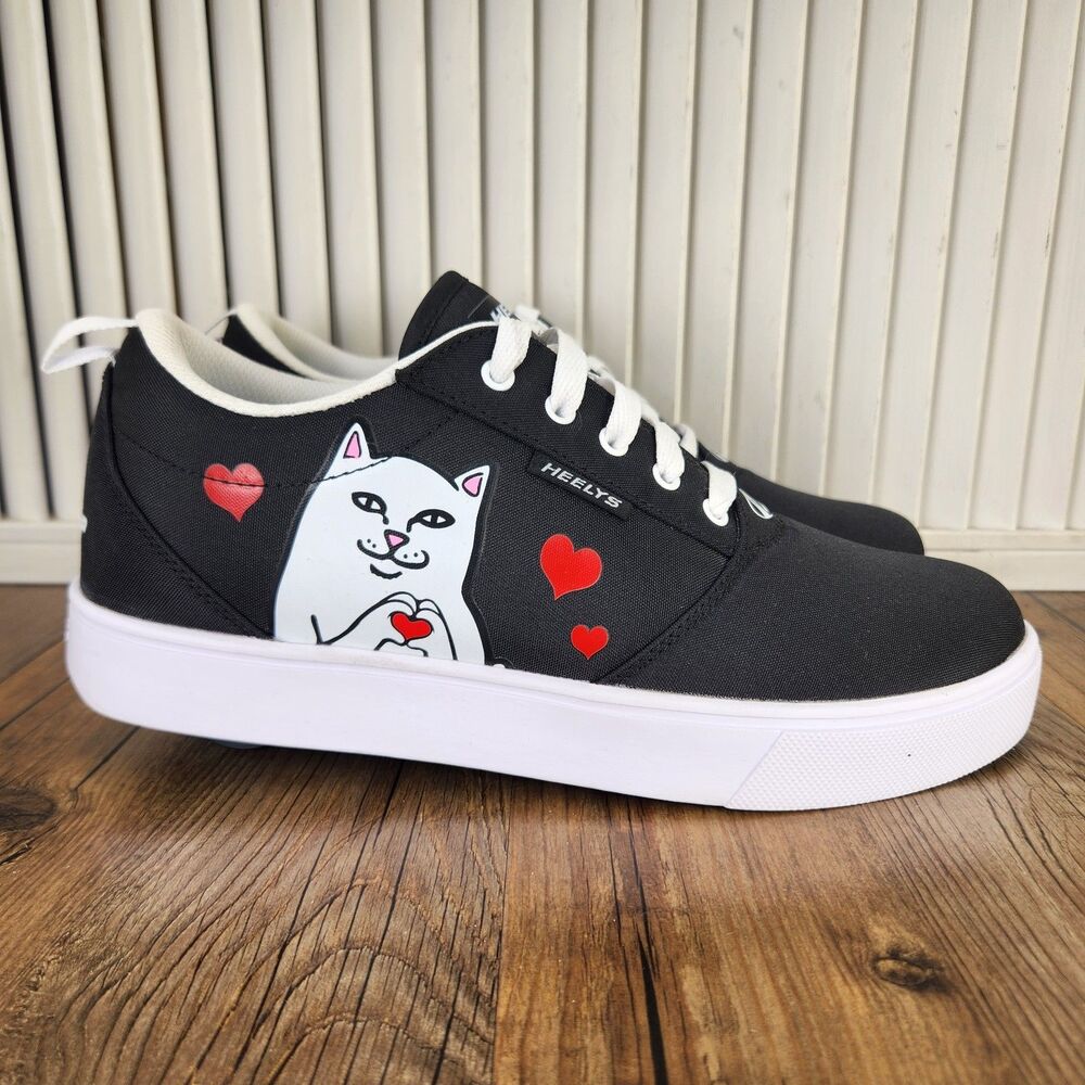 Heelys Pro 20 x RipNDip Wheeled Sneaker Mens Sz 9 Black Lord Nermal Skater Shoes